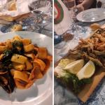 Calamarata e frittura mista di pesce