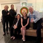 A sinistra, Vice Delegata P. Lorenzi, past Delegata F. Harrison, Consulutrice J. Bornsten, Delegata A. Malanga Delegata, proprietario del ristorante Sig. F. Caputo 