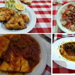 polpette fritte di stocco, insalata di stocco crudo, ghiotta di stocco in rosso e in bianco