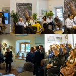 I relatori e i protagonisti del convegno: dott. Raffaello Lorenzi; le famiglie Bocus, Dariz e Gregoti; i cuochi olimpici Fabio Pompanin e Graziano Prest; la relatrice Elsa Zardini; il pubblico