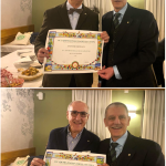 Il Delegato Rizzi con il nuovo Accademico Antonio Monaco; in basso con nuovo Accademico Roberto Garzaro